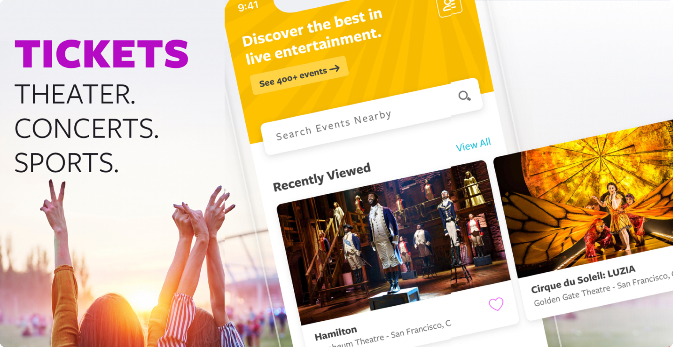 Goldstar app store and event discovery