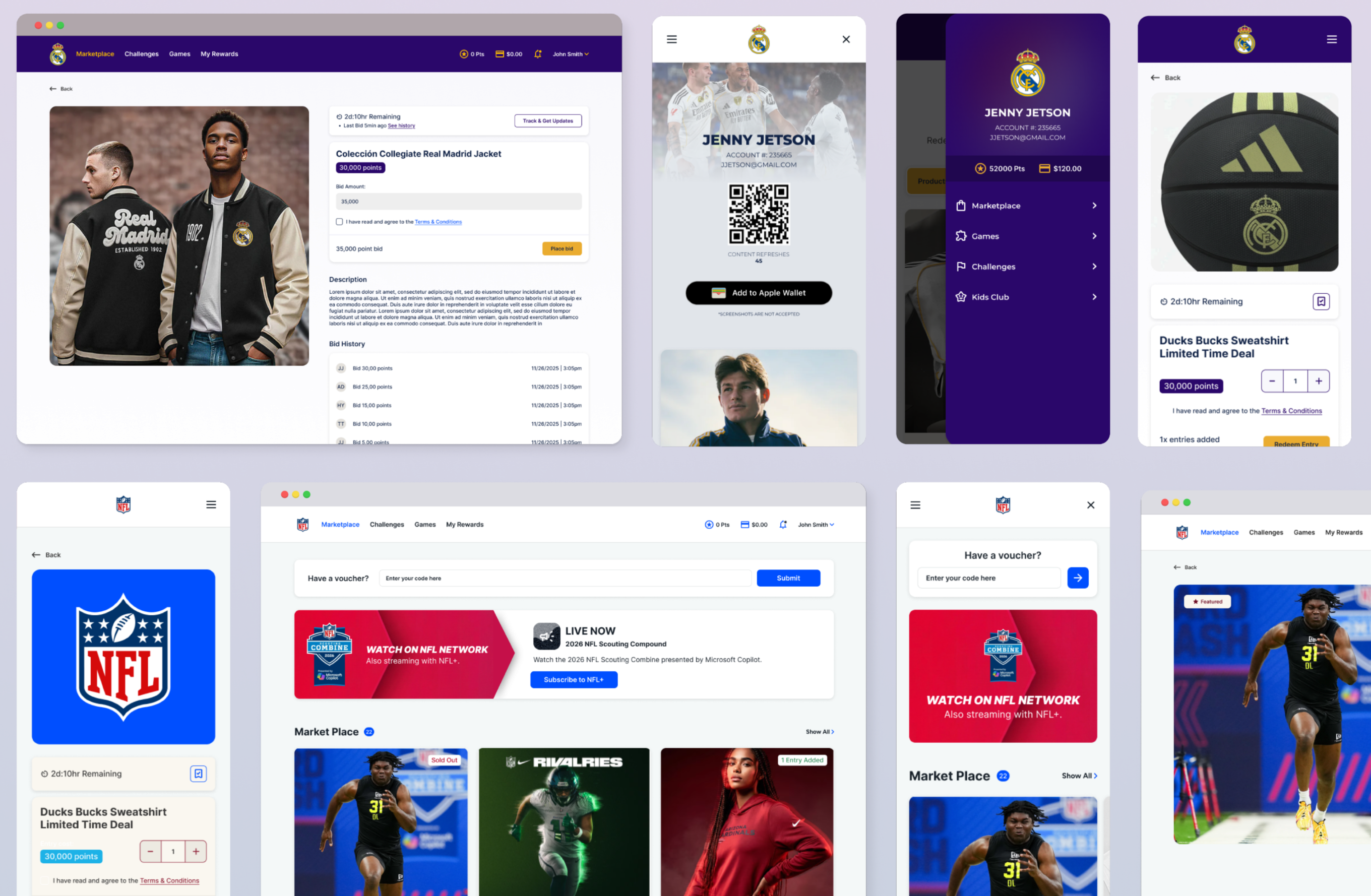 Lava consumer-facing marketplace screens