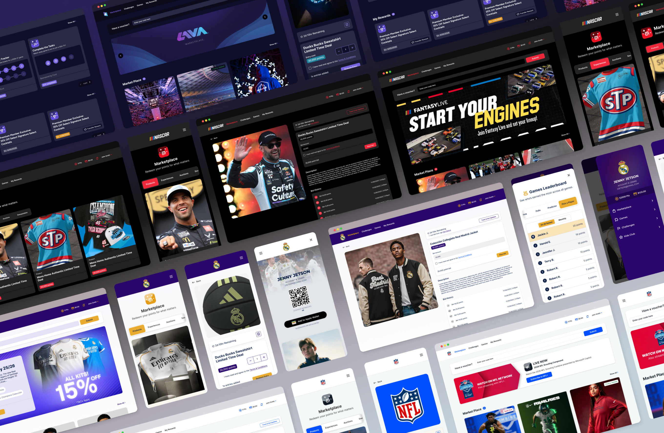 Lava marketplace app screens