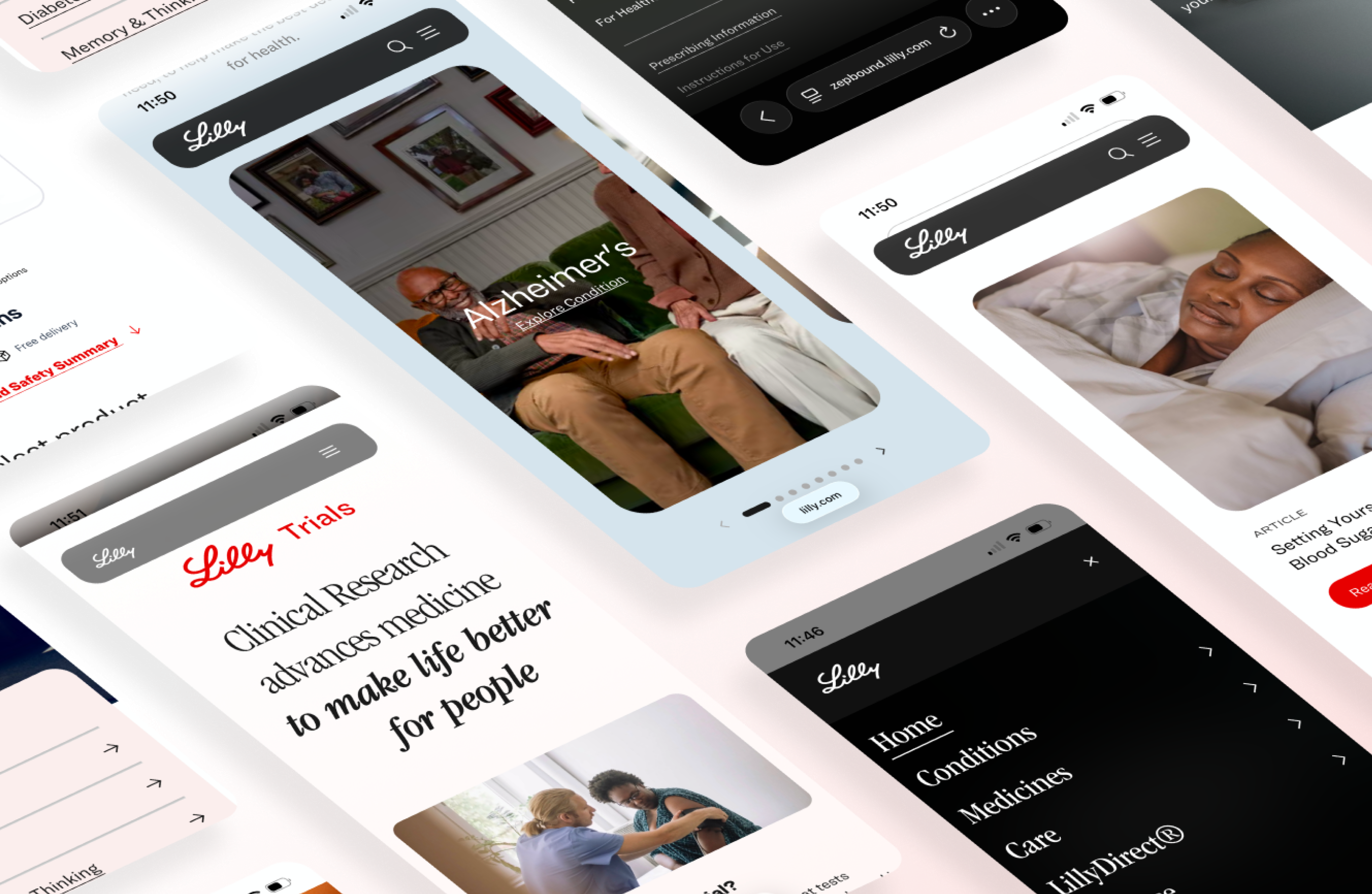 Lilly project screens collage