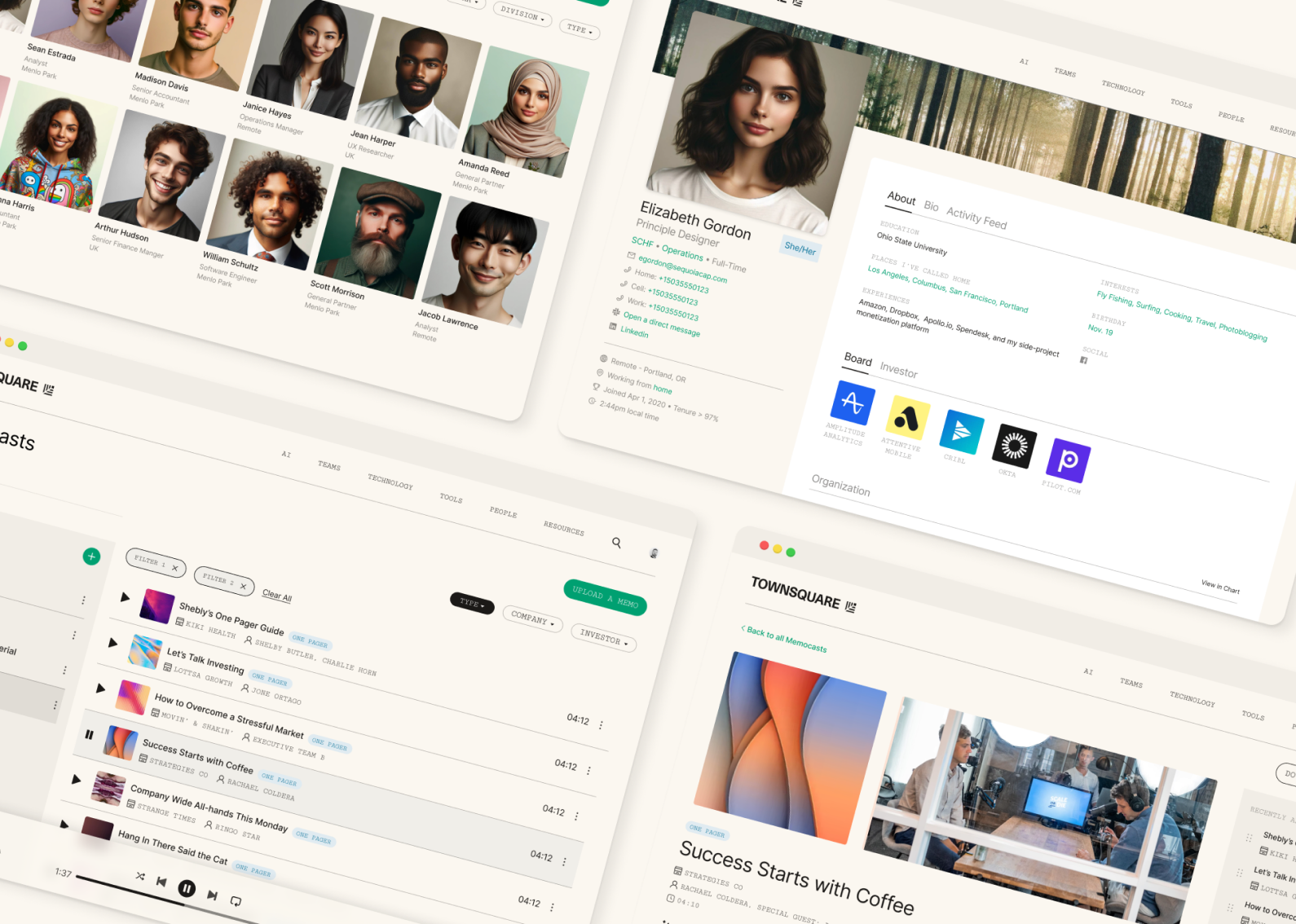 Sequoia Townsquare desktop screens