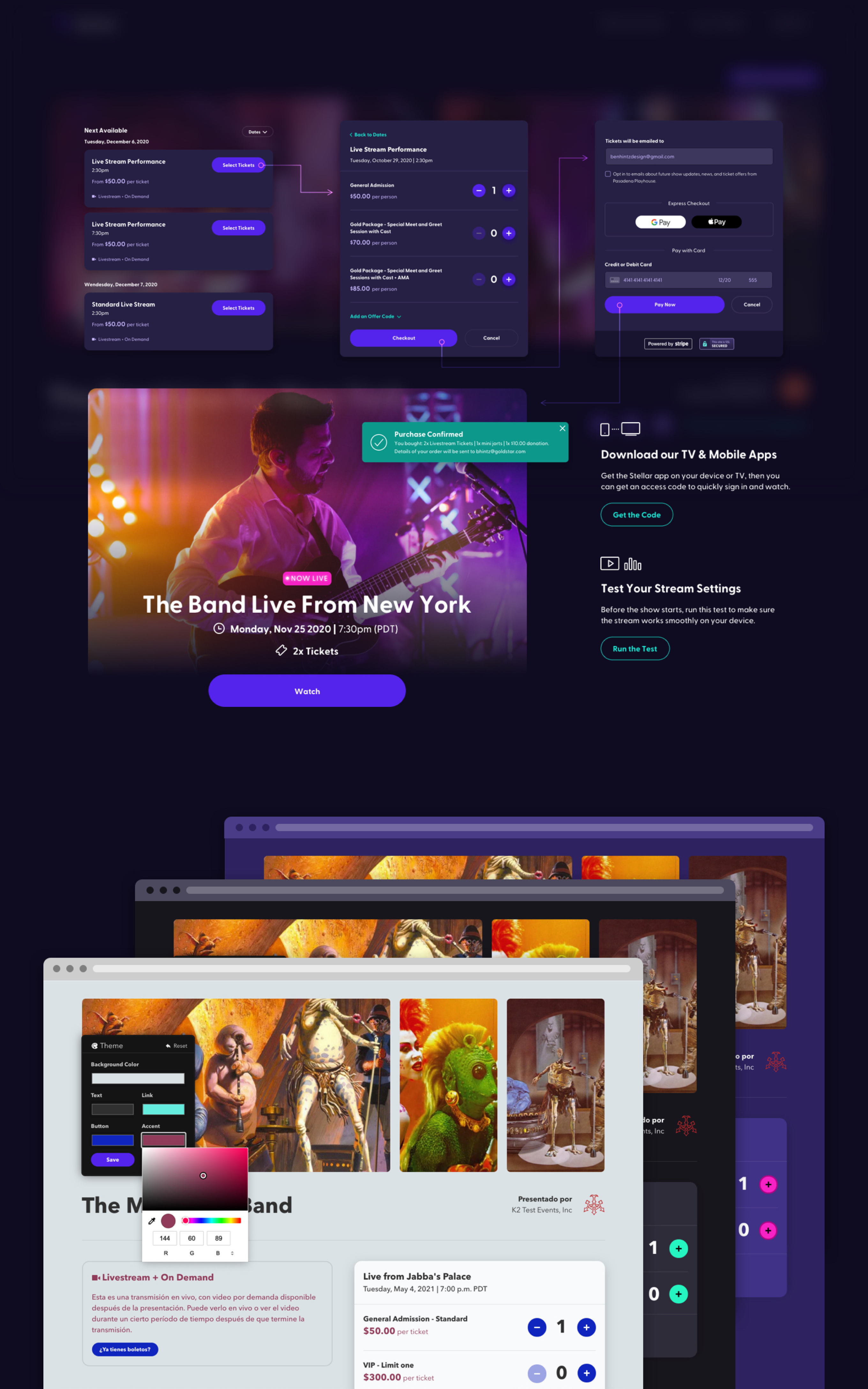 Stellar product screens and UI showcase
